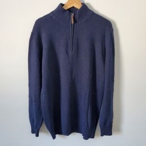 Columbia Men’s 1/4 Zip Mock Neck Knit Wool Blend Sweater Sz LG Preppy Gorpcore